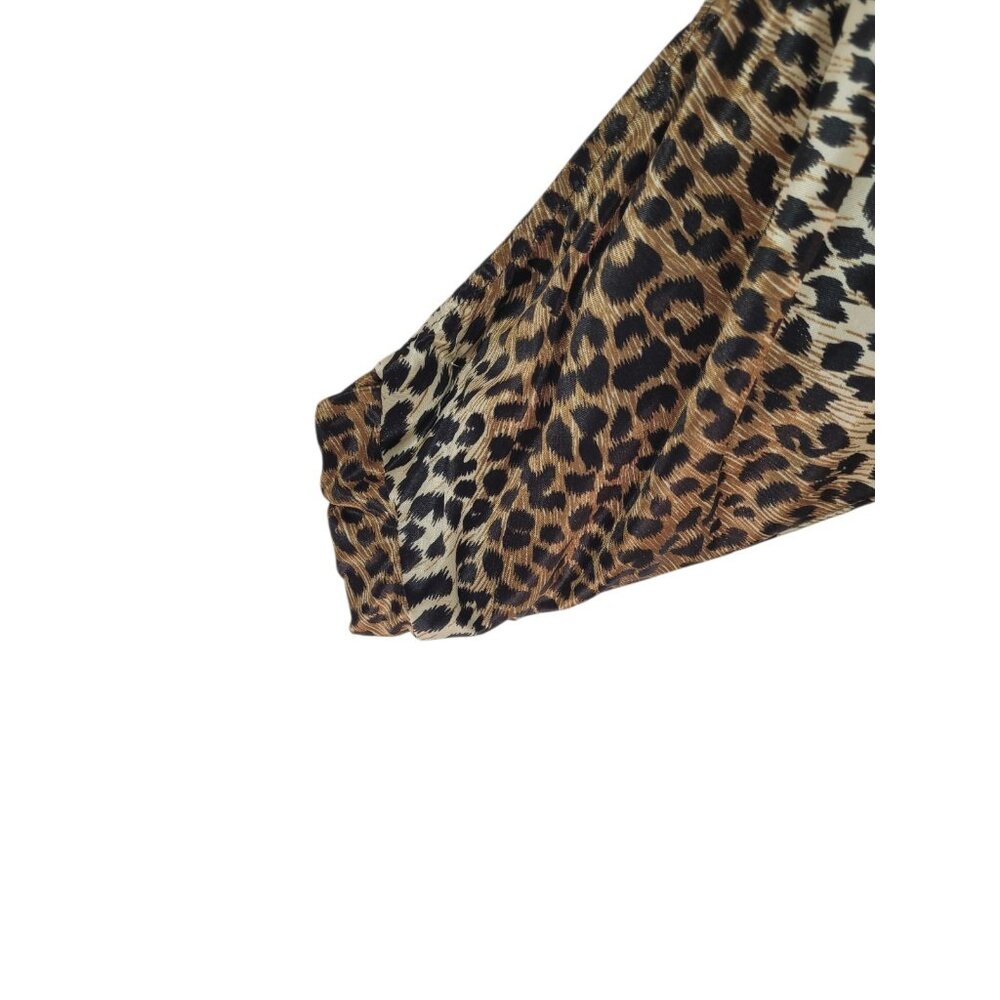 Vintage Jade of the East Jacket Leopard Print Pockets Button Light Weight - Picture 8 of 16